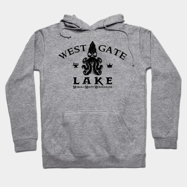 West Gate Lake (Black) Hoodie by Miskatonic Designs